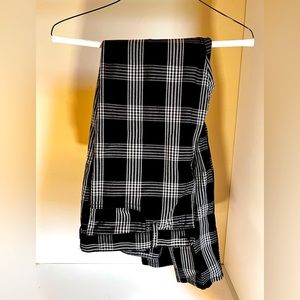 H&M plaid (black and white) pants, size 34.